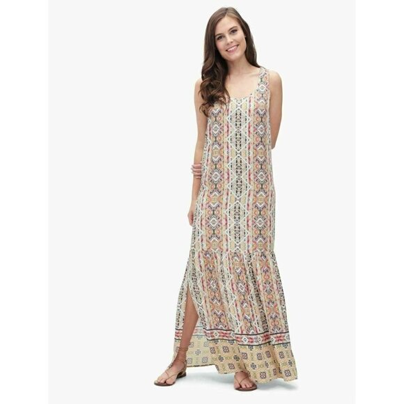 Splendid Womens Colorful Rayon Sleeveless "Taos" Print Maxi Dress Size L - Picture 1 of 10